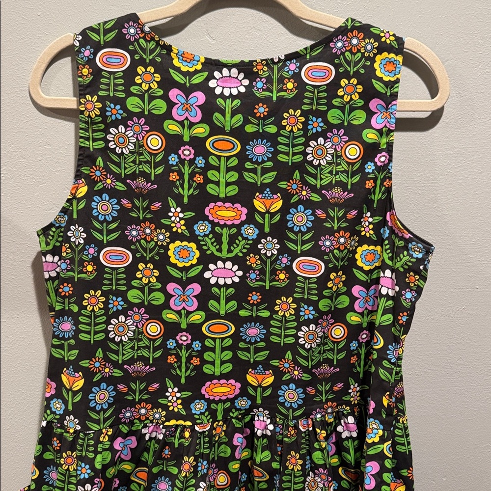 Nooworks Awesome Blossoms June Black Floral Pocket Dress Colorful Garden Print - Picture 9 of 12